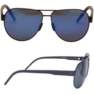 Porsche Design Frame - P'8632-A Black/Blue Mirror Lenses Sunglasses 61-13-140